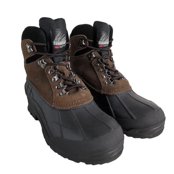 Itasca Ice Breaker Men's 8M Brown Leather Thinsulate Winter Duck Boots Insulated - Picture 1 of 10